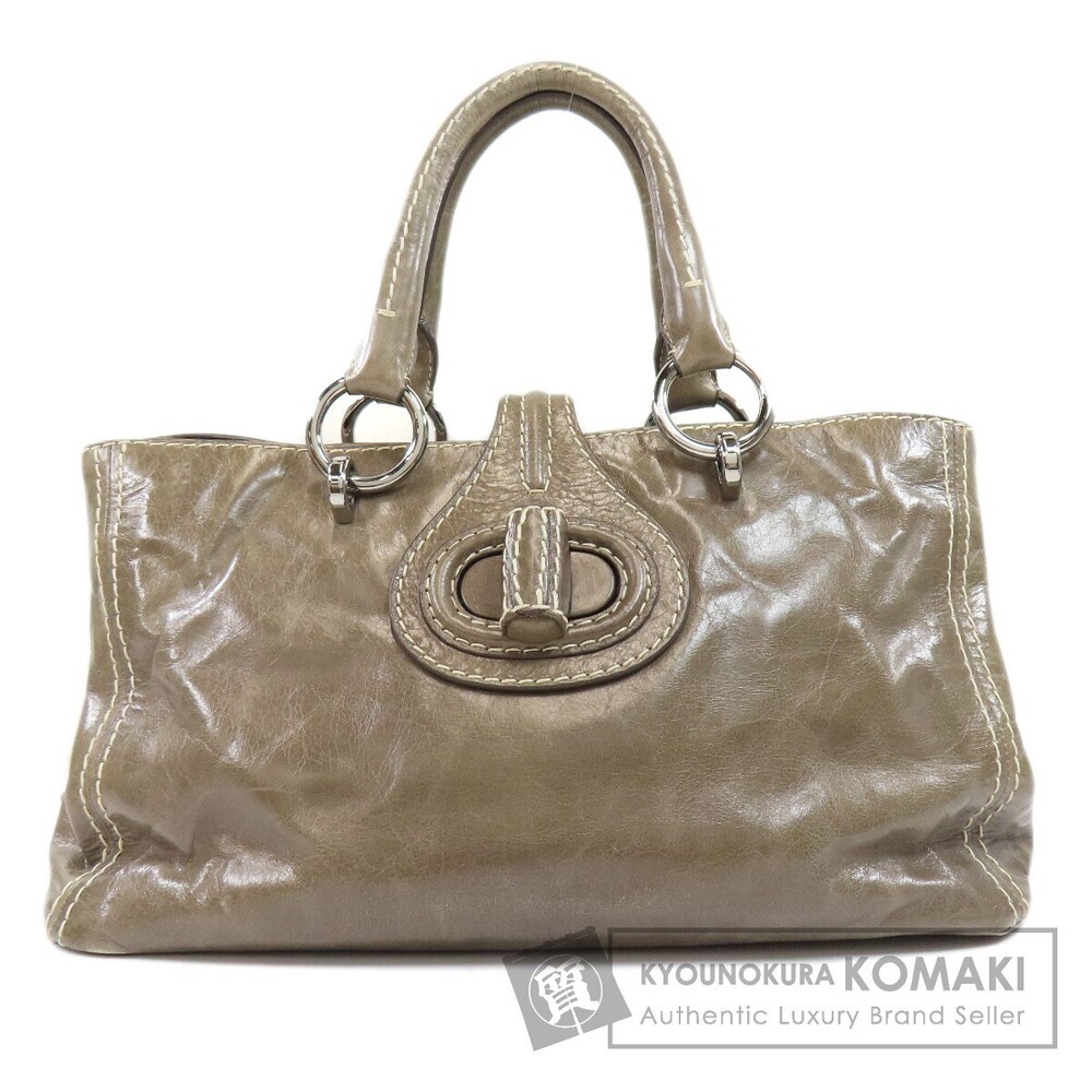 Prada Vitello Shine leather handbag gray
